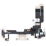 ORIGINAL CHARGING PORT FLEX CABLE FOR APPLE IPHONE 14 6.1 STARLIGHT / SILVER