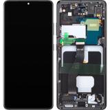 DISPLAY LCD + TOUCH DIGITIZER DISPLAY COMPLETE + FRAME FOR SAMSUNG GALAXY S21 ULTRA 5G G998B PHANTOM BLACK ORIGINAL (SERVICE PACK)