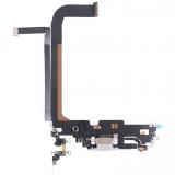 ORIGINAL CHARGING PORT FLEX CABLE FOR APPLE IPHONE 13 PRO MAX 6.7 SILVER / WHITE