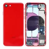 BACK HOUSING WITH PARTS FOR APPLE IPHONE SE 2020 4.7 RED MATERIAL ORIGINAL