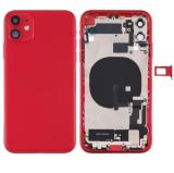 BACK HOUSING WITH PARTS FOR APPLE IPHONE 11 6.1 RED  MATERIAL ORIGINAL