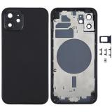 BACK HOUSING FOR APPLE IPHONE 12 6.1 BLACK OEM