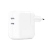 35W DUAL USB-C PORT COMPACT POWER ADAPTER WITH CASE A2676 FOR APPLE IPHONE / MACBOOK / IPAD / WATCH (MATERIAL ORIGINAL)