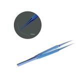BLUE CURVED HEAD 0.15mm TITANIUM ALLOY STAINLESS STEEL TWEEZERS