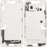 CENTRAL HOUSING A FOR APPLE IPHONE 14 PLUS 6.7 STARLIGHT / SILVER OEM