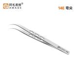 AMAOE 14E PRECISION ANTI-STATIC STAINLESS STEEL TWEEZERS WITH CURVED FINE TIPS
