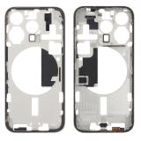 CENTRAL HOUSING A FOR APPLE IPHONE 15 PRO 6.1 WHITE TITANIUM MATERIAL ORIGINAL