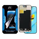 TOUCH DIGITIZER + DISPLAY OLED COMPLETE FOR APPLE IPHONE 15 PRO 6.1 JK-T OLED HARD VERSION