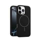 PHONE CASE LIQUID SILICONE + MAGNETIC FOR APPLE IPHONE 16 PRO MAX BLACK