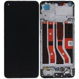 TOUCH DIGITIZER + DISPLAY LCD COMPLETE + FRAME FOR OPPO F19 / A74 (CHP2219) PRISM BLACK ORIGINAL (SERVICE PACK 4907039)