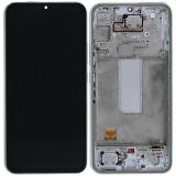 TOUCH DIGITIZER + DISPLAY LCD COMPLETE + FRAME FOR SAMSUNG GALAXY A34 5G A346B SILVER ORIGINAL (SERVICE PACK)