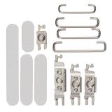 SET OF 3 PCS VOLUME BUTTON + POWER BUTTON + VIBRATING MOTOR FOR APPLE IPHONE 17 PRO 6.3 / IPHONE 17 PRO MAX 6.9 SILVER