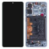 DISPLAY LCD + TOUCH DIGITIZER DISPLAY COMPLETE + FRAME (NO FINGERPRINT SENSOR FLEX) FOR HUAWEI P30 ELE-L29 ELE-L09 BREATHING CRYSTAL ORIGINAL NEW (02354KUB HUAXING VERSION)