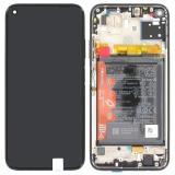 DISPLAY LCD + TOUCH DIGITIZER DISPLAY COMPLETE + FRAME + BATTERY FOR HUAWEI P40 LITE (JNY-L21A JNY-LX1) BLACK ORIGINAL