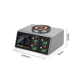 WLX-X9S 9 IN 1 WIRELESS CHARGING / MULTI-PORT CHARGER WITH LCD (4 USB / 3 PD 30W / PD 65W) GREY