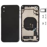 BACK HOUSING WITH PARTS FOR APPLE IPHONE XR 6.1 BLACK MATERIAL ORIGINAL