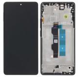 TOUCH DIGITIZER + DISPLAY AMOLED COMPLETE + FRAME FOR XIAOMI REDMI NOTE 13 PRO 4G (23117RA68G 2312FPCA6G) MIDNIGHT BLACK ORIGINAL (SERVICE PACK)