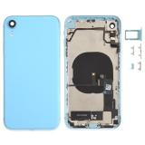 BACK HOUSING WITH PARTS FOR APPLE IPHONE XR 6.1 BLUE MATERIAL ORIGINAL