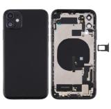 BACK HOUSING WITH PARTS FOR APPLE IPHONE 11 6.1 BLACK MATERIAL ORIGINAL