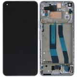 TOUCH DIGITIZER + DISPLAY LCD COMPLETE + FRAME FOR XIAOMI MI 11 LITE 4G (M2101K9AG) / MI 11 LITE 5G (M2101K9G) WHITE ORIGINAL (SERVICE PACK) (56000N00K900)