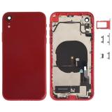 BACK HOUSING WITH PARTS FOR APPLE IPHONE XR 6.1 RED MATERIAL ORIGINAL
