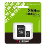 KINGSTON CANVAS SELECT PLUS SDCS3/256GB MICRO SD FLASH CARD READ SPEED 150MB/S