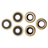 SET OF 3 PCS GLASS LENS REPLACEMENT AND REAR CAMERA LENS AND BEZEL FOR APPLE IPHONE 12 PRO MAX 6.7 GOLD
