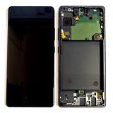 TOUCH DIGITIZER + DISPLAY LCD COMPLETE + FRAME FOR SAMSUNG GALAXY A71 5G A716B PRISM CUBE BLACK ORIGINAL (SERVICE PACK)