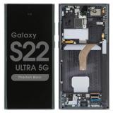 TOUCH DIGITIZER + DISPLAY AMOLED COMPLETE + FRAME FOR SAMSUNG GALAXY S22 ULTRA 5G S908B PHANTOM BLACK ORIGINAL (SERVICE PACK) (ASSEMBLED)