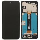 TOUCH DIGITIZER + DISPLAY LCD COMPLETE WITH FRAME FOR TCL 60R 5G (T519H)  BLACK ORIGINAL