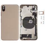 BACK HOUSING WITH PARTS FOR APPLE IPHONE XS MAX 6.5 GOLD MATERIAL ORIGINAL