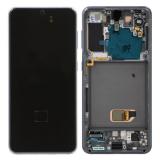 DISPLAY LCD + TOUCH DIGITIZER DISPLAY COMPLETE + FRAME FOR SAMSUNG GALAXY S21 5G G991B PHANTOM GRAY ORIGINAL (SERVICE PACK)