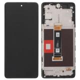 TOUCH DIGITIZER + DISPLAY LCD COMPLETE WITH FRAME FOR TCL 50 PRO NXTPAPER 5G (T803E T803D) GLOSSY BLACK ORIGINAL