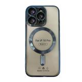PHONE CASE ELECTROPLASTY + LENS PROTECTION + MAGNETIC FOR APPLE IPHONE 16 PRO BLUE