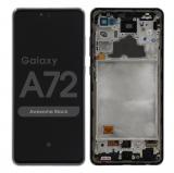 TOUCH DIGITIZER + DISPLAY LCD COMPLETE + FRAME FOR SAMSUNG GALAXY A72 A725F / A72 5G A726B AWESOME BLACK ORIGINAL (SERVICE PACK)