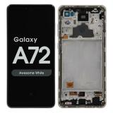 TOUCH DIGITIZER + DISPLAY LCD COMPLETE + FRAME FOR SAMSUNG GALAXY A72 A725F / A72 5G A726B AWESOME WHITE ORIGINAL (SERVICE PACK)
