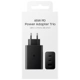 SAMSUNG EP-T6530 POWER ADAPTER EU DUAL USB-C (MAX 65W+25W)+ USB-A (MAX 15W) BLACK