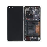 DISPLAY LCD + TOUCH DIGITIZER DISPLAY COMPLETE + FRAME + BATTERY FOR HUAWEI P40 PRO+ / P40 PRO PLUS ELS-N39 BLACK ORIGINAL