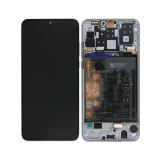 DISPLAY LCD + TOUCH DIGITIZER DISPLAY COMPLETE + FRAME FOR HUAWEI P30 LITE 2020 MAR-L21BX PEARL WHITE ORIGINAL NEW
