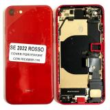 BACK HOUSING WITH PARTS FOR APPLE IPHONE SE 2022 4.7 RED MATERIAL ORIGINAL