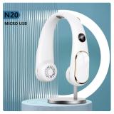 N20 DIGITAL DISPLAY NECK FAN (MICRO USB) (REMOVABLE BATTERY) WHITE