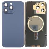 BACK HOUSING OF GLASS WITH HOLDER FOR APPLE IPHONE 15 PRO MAX 6.7 BLUE TITANIUM