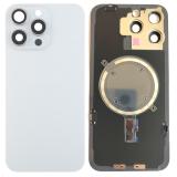 BACK HOUSING OF GLASS WITH HOLDER FOR APPLE IPHONE 15 PRO MAX 6.7 WHITE TITANIUM