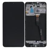 DISPLAY LCD + TOUCH DIGITIZER DISPLAY COMPLETE + FRAME FOR SAMSUNG GALAXY A10 A105F (EURO CODE / FRAME FOR SUB 0.1 FLEX DI RICARICA) BLACK ORIGINAL (SINGLE HOLE) (SERVICE PACK)