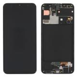 TOUCH DIGITIZER + DISPLAY LCD COMPLETE + FRAME FOR SAMSUNG GALAXY A30S A307F PRISM CRUSH BLACK ORIGINAL (SERVICE PACK)