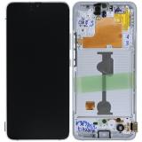 DISPLAY LCD + TOUCH DIGITIZER DISPLAY COMPLETE + FRAME FOR SAMSUNG GALAXY A90 5G A908F WHITE ORIGINALE (SERVICE PACK)