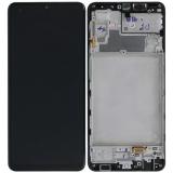 DISPLAY LCD + TOUCH DIGITIZER DISPLAY COMPLETE + FRAME FOR SAMSUNG GALAXY M32 M325F BLACK ORIGINAL (SERVICE PACK)