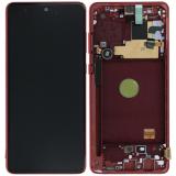 TOUCH DIGITIZER + DISPLAY LCD COMPLETE + FRAME FOR SAMSUNG GALAXY NOTE 10 LITE N770F AURA RED ORIGINAL