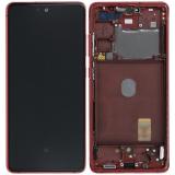 DISPLAY LCD + TOUCH DIGITIZER DISPLAY COMPLETE + FRAME FOR SAMSUNG GALAXY S20 FE / S20 LITE G780F / S20 FE 5G G781 CLOUD RED ORIGINAL