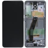 TOUCH DIGITIZER + DISPLAY LCD COMPLETE + FRAME FOR SAMSUNG GALAXY S20 G980F / G981F / G981B COSMIC GREY ORIGINAL